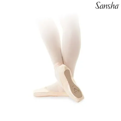 Sansha Pointe Shoes ONDINE D107SL+ FREE  Gel Pads+ FREE Satin Ribbon • $29.95