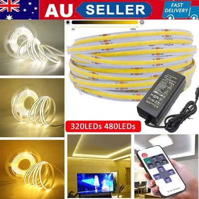 $7.99 • Buy High Density Flexible COB LED Strip Lights 8mm Tape Rope Under Cabinet Kitchen
