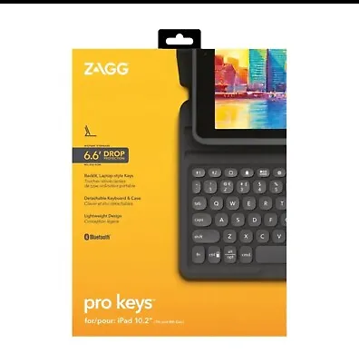 $99.95 • Buy NEW Zagg Pro Keys Keyboard Detachable Case Folio IPad 10.2  9th/8th/7th Gen