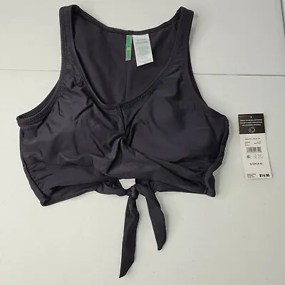 Sandflower Womens Black Cross Over Longline Bikini Swimsuit Top Size Small 4-6 • £9.64