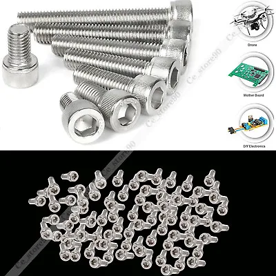 10/20/50/100x M2 M3 M4 M5 Stainless Steel Hex Bolt Socket Cap Screws Head DIN912 • $7.82