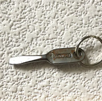 Vintage Keychain STANLEY TOOLS Key Ring Mini Screwdriver Fob Steel Strapping • $13.95