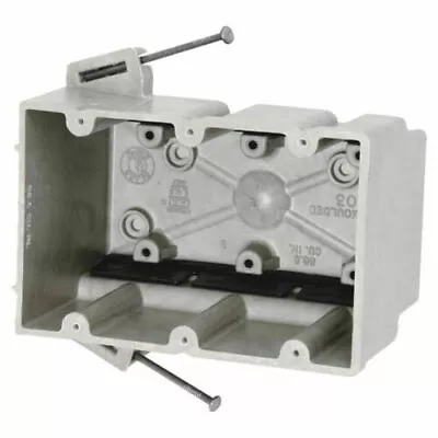 Allied Moulded 3300-NK Outlet Box 3 Gang 46 Cu-in Fiberglass Flush Device Box  • $8.60
