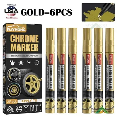 6× Liquid Mirror Chrome Marker Set DIY Car Paint Pen Metal Marker Plated Pens US • $9.89