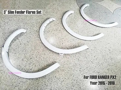 Glossy White Slim Fender Flares Wheel Arch For Ford Ranger 2015-2018 Px2 Mk2 • $302.45