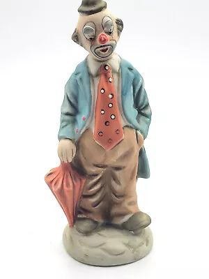 Hobo Clown With Umbrella Figurine Statue Porcelain UOGC 7.5  Tall • $24.99
