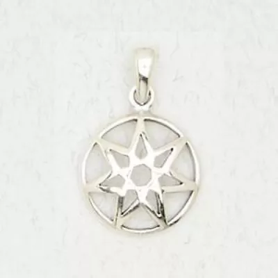 Tiny Fairy Star 7-Pointed .925 Sterling Silver Occult Pagan Pendant • $20