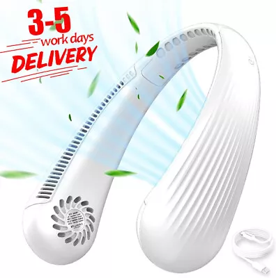 Neck Fan Bladeless Hanging Air Cooler Quiet Rechargeable USB Portable 3 Speed • $8.90