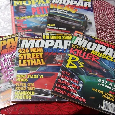 MOPAR MUSCLE MAG. LOT OF 5  1993 1995 1997 & 1998 (Richard Petty Salute) • $35