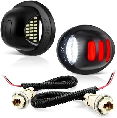 2x For Ford F150 RED TUBE LED License Plate Tag Light With Wiring Harness Socket • $21.29