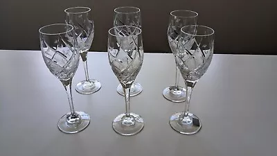 Mikasa English Garden Crystal 6 Wine Glasses 8-1/8  • $105