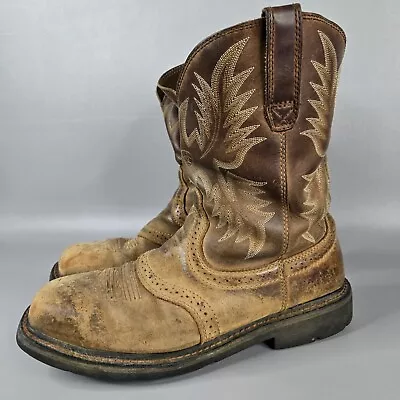 Ariat® Men's Work Hog Wide Square Steel Toe Brown Boots Size 11EE  • $38