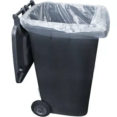 £6.25 • Buy Wheelie Bin Liners 300L Black Standard Size Refuse Sacks Clear Bags Rubbish Bags