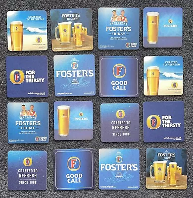 16 Fosters Beer Mats Pack - 8 Designs - Home Bar / Home Pub • £4.79
