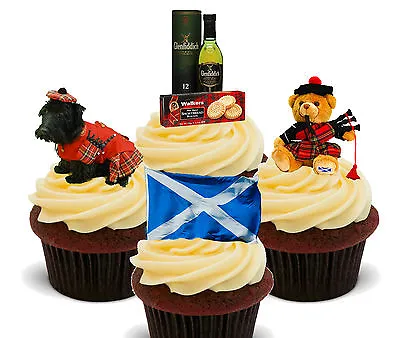 Scotland Fun Pack Edible Cupcake Toppers Fairy Cake Scottish Flag Burns Night • £2.99