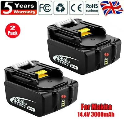 2Pack 14.4V 3.0Ah Makita Battery BL1440 BL1450 BL1415 194066-1 194065-3 Upgraded • £44.90