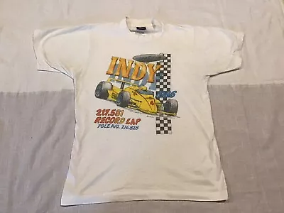 Indianapolis 500 Racing T-shirt  Pennzoil Rick Mears Record Lap Sz Large • $12.50