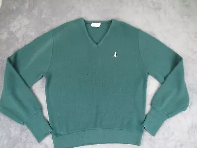 Vintage Munsingwear Sweater Mens Large Green Knit Grand Slam Penguin Logo USA * • $15.38