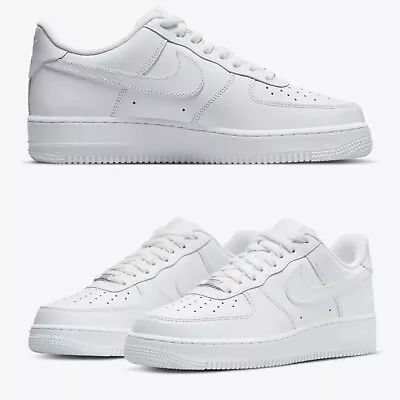Nike Air Force 1 '07 Low Triple White Mens Trainers Uk 6 7 8 9 10 11 • £66.99