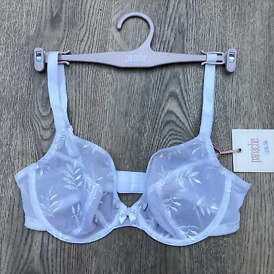 *size 34d Panache White Super Bra Tango Plunge Lace Cups & Underwired Bnwt* • £16.99