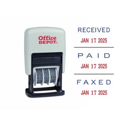 $14.91 • Buy Office Depot Brand Date Message Stamp Dater Paid, Received, Faxed, Self-Inking