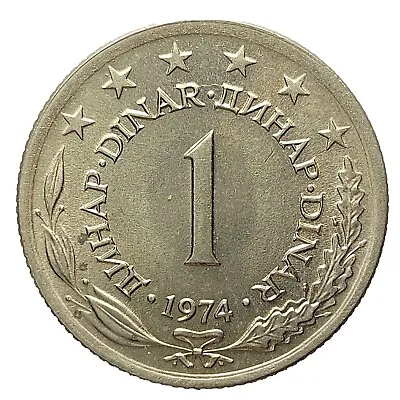 Yugoslavia 1 Dinar 1974 Coin H491 • £2.99