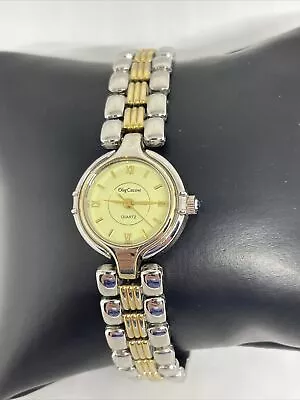 Vintage Oleg Cassini  Round Face Two Tone Bracelet Watch • $45