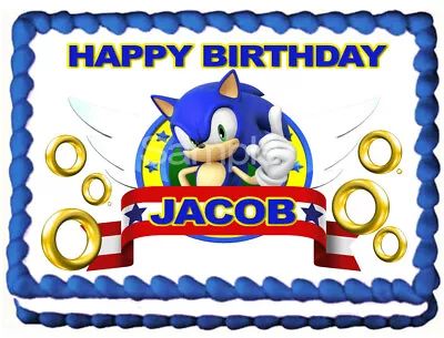 $6.50 • Buy SONIC THE HEDGEHOG Edible Cake Topper Image Party Icing Decoration