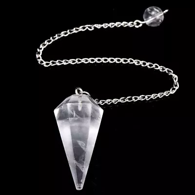 Crystal Quartz Multifaceted W/ Crystal Ball Chain Pendulum • $4.25
