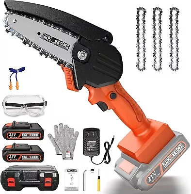 JPOWTECH Mini Chainsaw Upgraded 4 Inch Cordless Small Chain Saw With 3Pcs Chain • $38.99