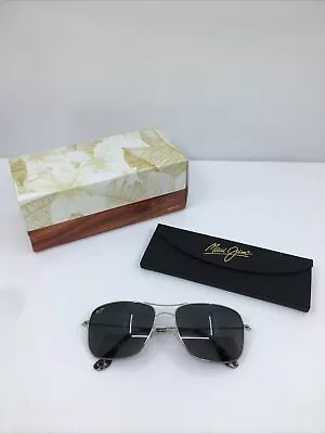 NEW MAUI JIM WIKI WIKI Sunglasses MJ GS 246-17 SILVER With GREY POLARIZED JAPAN • $249.99