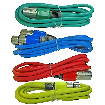 4 Color Pack 10 Ft Foot 3pin XLR Male To Female Mic Microphone Extension Cable • $22.11