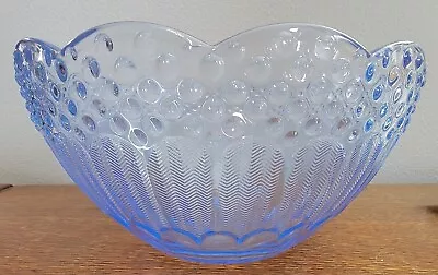 Blue Crystal Serving Bowl 10  Gorham Emily's Attic Discontinued • $19.99