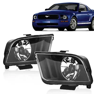 Headlights For 05-09 Ford Mustang Black Housing Clear Lens Head Lamps LH+RH • $65.99