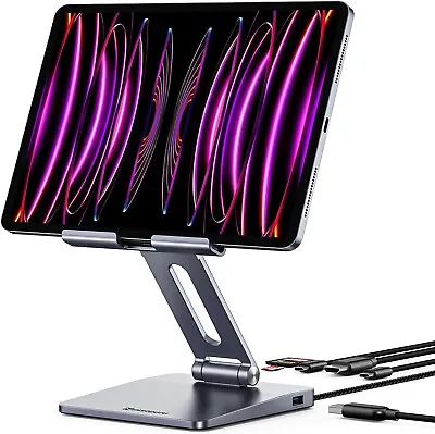 IPad Docking Station USB C 3.0 Hub Foldable Tablet Stand 4K HDMI 100W PD SD/TF • £33.99