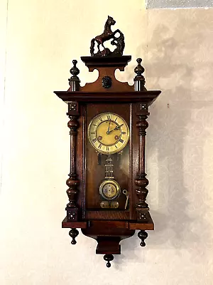 Restored Beautiful Vienna Striking Antique Wall Clock (ca.1900s) Junghans Moveme • $136.67