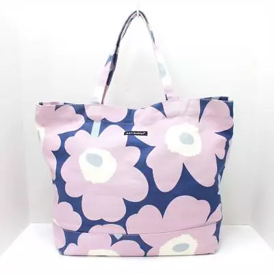 Auth Marimekko - Light Purple Navy Multi Canvas Tote Bag • $92