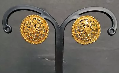 22K Gold Plated Gift Earrings Indian 1.5  Diameter  Fashion SET Jagj168 • £13