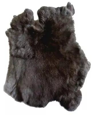 BUY 1 GET ONE FREE NATURAL BLACK  GENUINE RABBIT SKIN Hide Fur Pelt Skins Bunny • $11.43