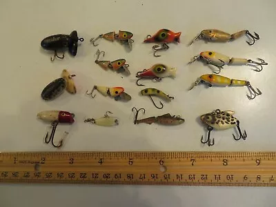 Vintage Lot Collection USA 15 Fly Rod Lure Plugs Crazy Ike Helin Rocky Juniors  • $26