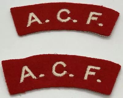 British Military Army Cadet Force ACF Red White Uniform Patch Pair • £6.95