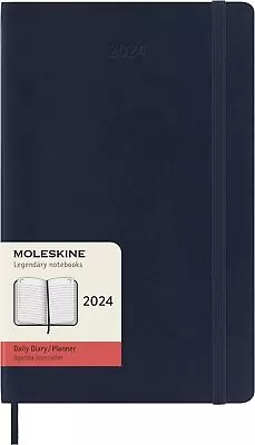 Moleskine Daily Agenda 12 Months 2024 Agenda 2024 Size Large 13x21 Soft Cover • $29.91