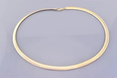 Veronese Gold Sterling Silver 6mm Satin Omega Cubetto 925 Necklace 31g Italy 18  • $67.50