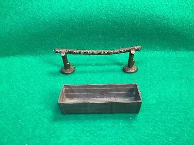 Marx 1950/60's Original Brown Plastic Western Town Water Trough & Hitching Post • $15