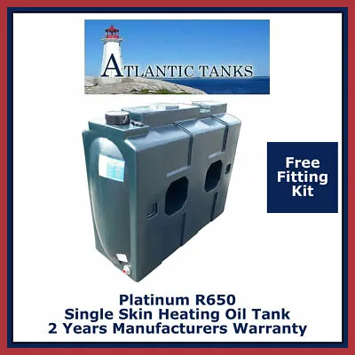 £448.79 • Buy 650ltrs Rectangular Single Skin Platinum Domestic Heating Oil Storage Tank