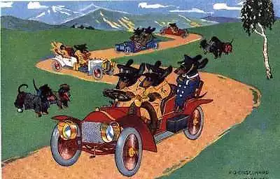 Dachshund Driving L - CUSTOM MATTED - Dog Art Print - German / NEW • $12.95