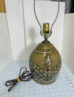 Vintage Mid Century Modern Ceramic Pottery Table Lamp 20” No Shade • $50
