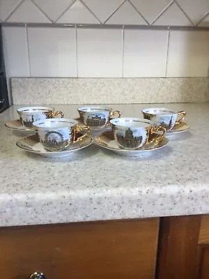 Wien Austria Mini Tea Cups And Saucers Set Of Five • $25
