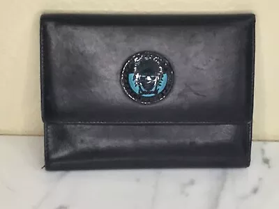 Vintage Gianni Versace Black Leather Wallet Medusa • $99.99