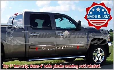 2007-2008 Chevy Silverado Crew Cab 4Pc Chrome Body Side Molding Overlay 1 Trim • $104.99